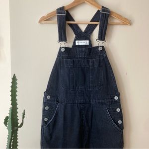 Abercrombie and Fitch Black Denim Straight Leg Overalls